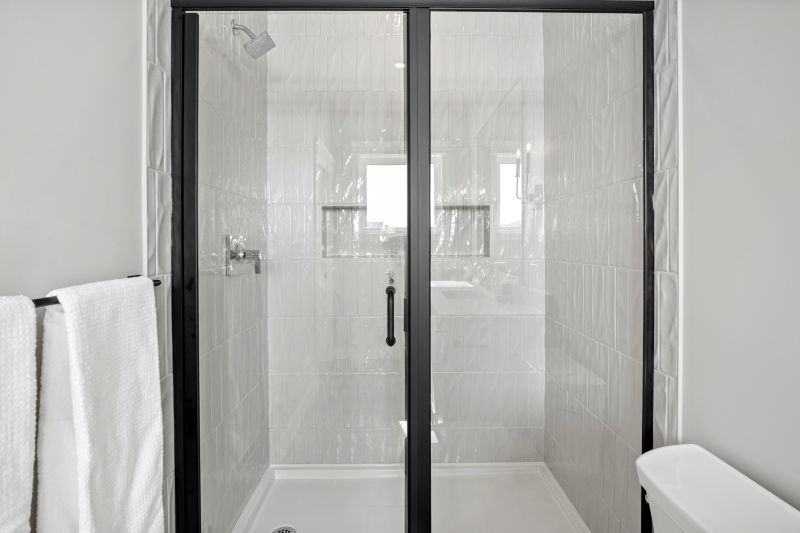 Shower with Black Frame Accents